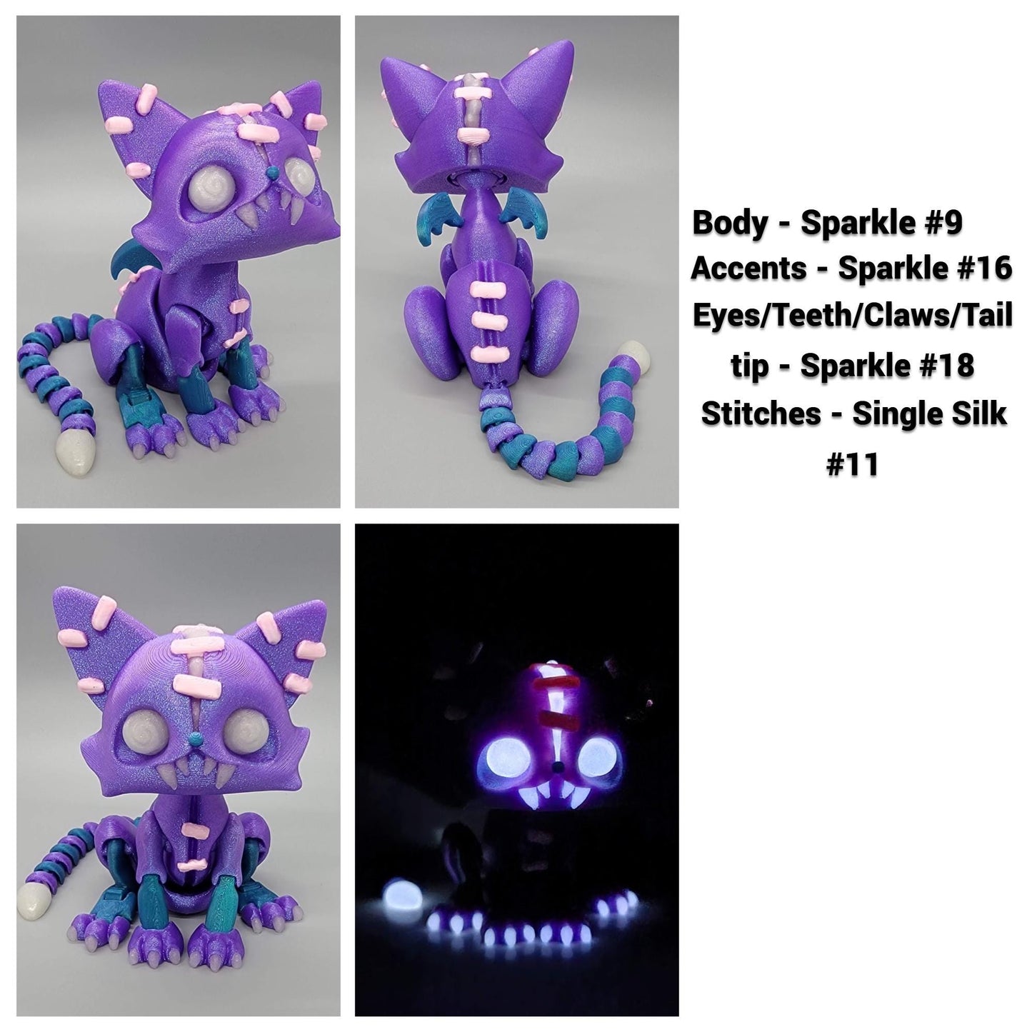 Figura articulada de gatito espeluznante y retorcido | Colores personalizados | Multicolor | Articulada | Críptida