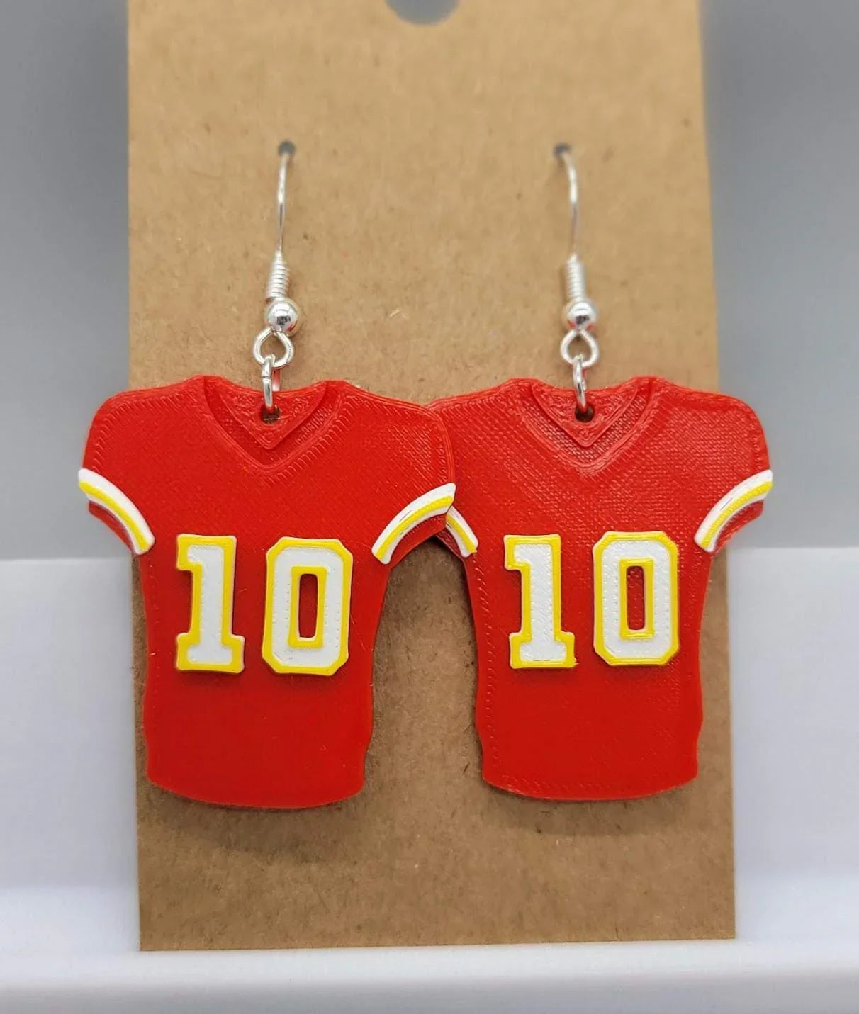 KC Chiefs Themed Custom Numbers Jersey Earrings