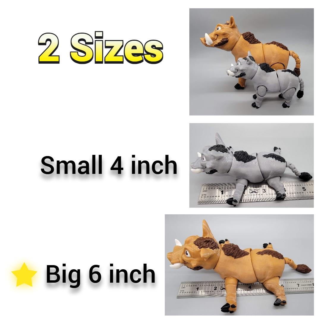 3D Printed Articulated Warthog Toy – Posable Figure for Kids and Collectors