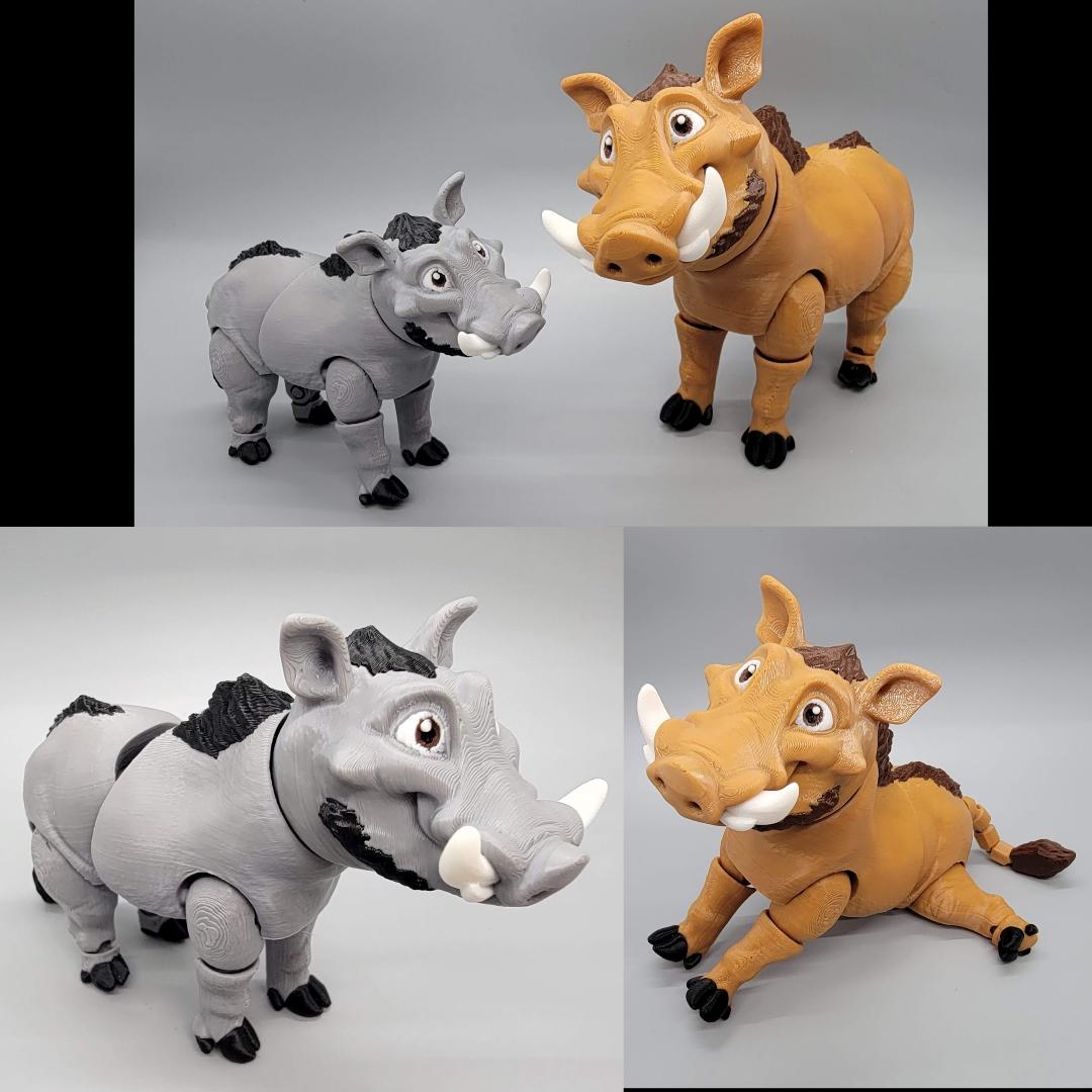 3D Printed Articulated Warthog Toy – Posable Figure for Kids and Collectors