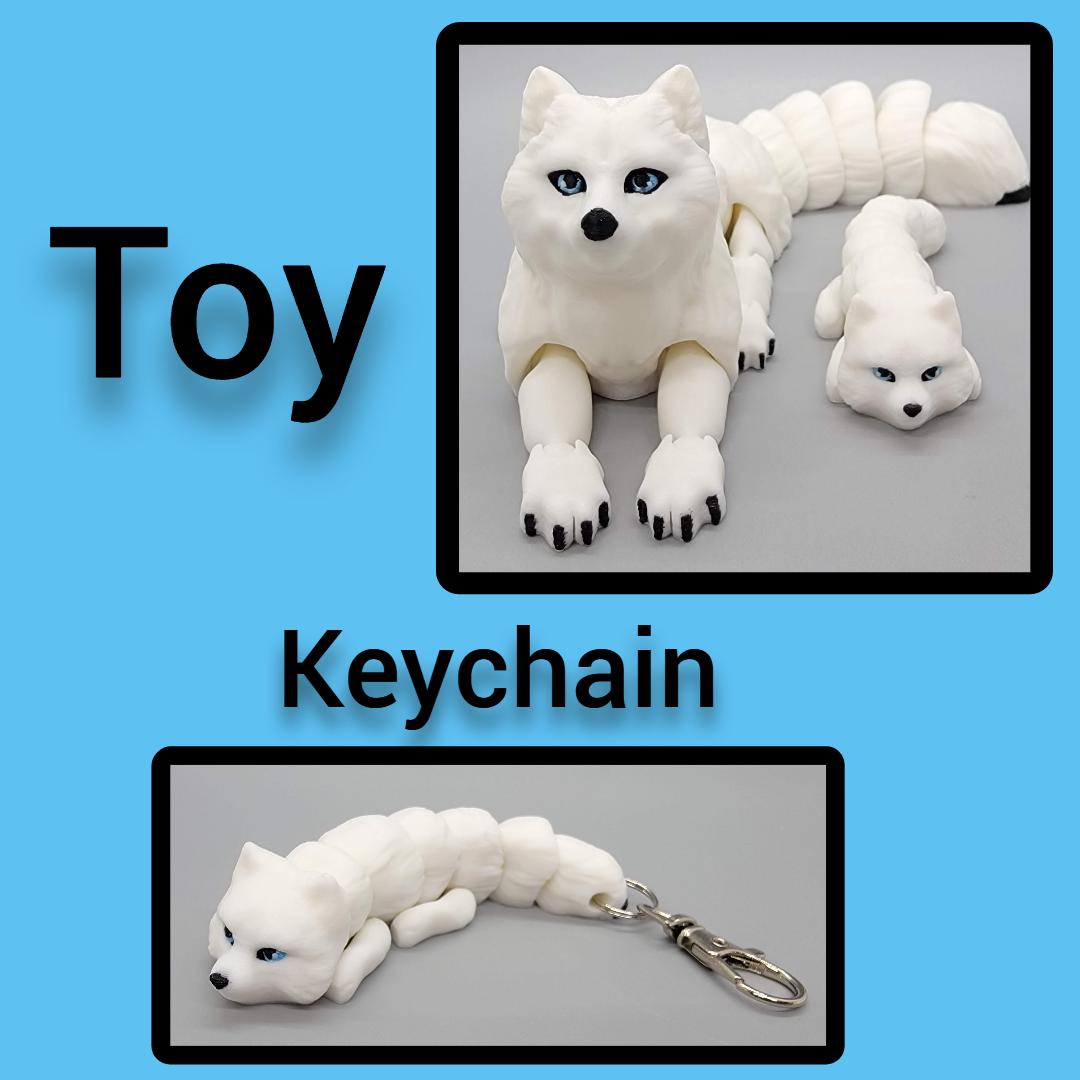Flexi Arctic Fox Toy or Keychain | Sensory | Fidget