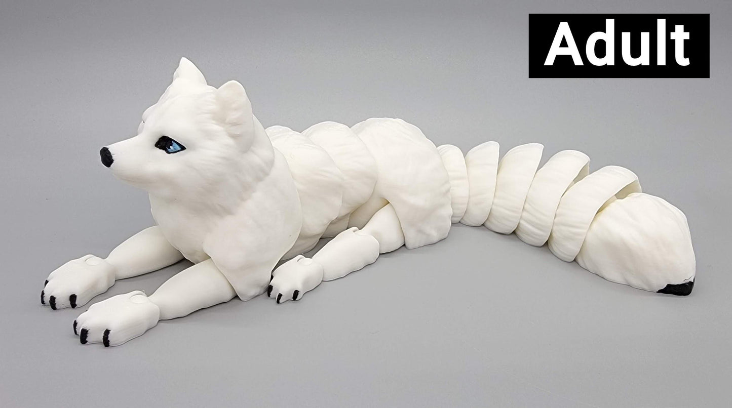 Flexi Arctic Fox Toy or Keychain | Sensory | Fidget