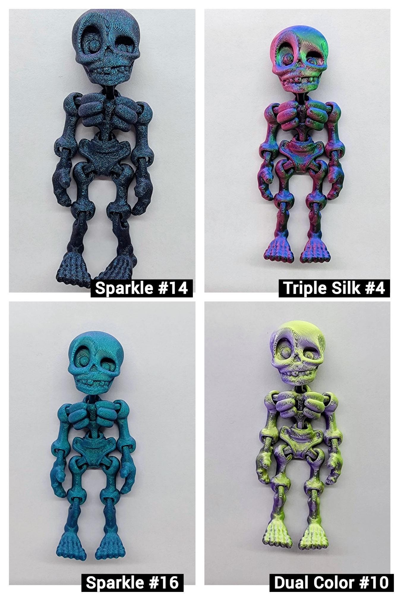 Mini Skeleton Toy Magnet, Keychain or Earrings | 3D Printed