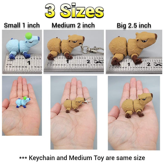 Mini juguete o llavero de carpincho | Colores personalizados | Impresión 3D | Juguete antiestrés