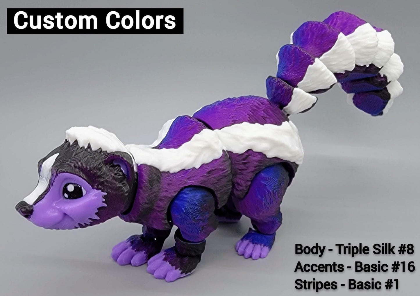 3D Printed Articulated Skunk Toy – Posable Fidget Animal Figure