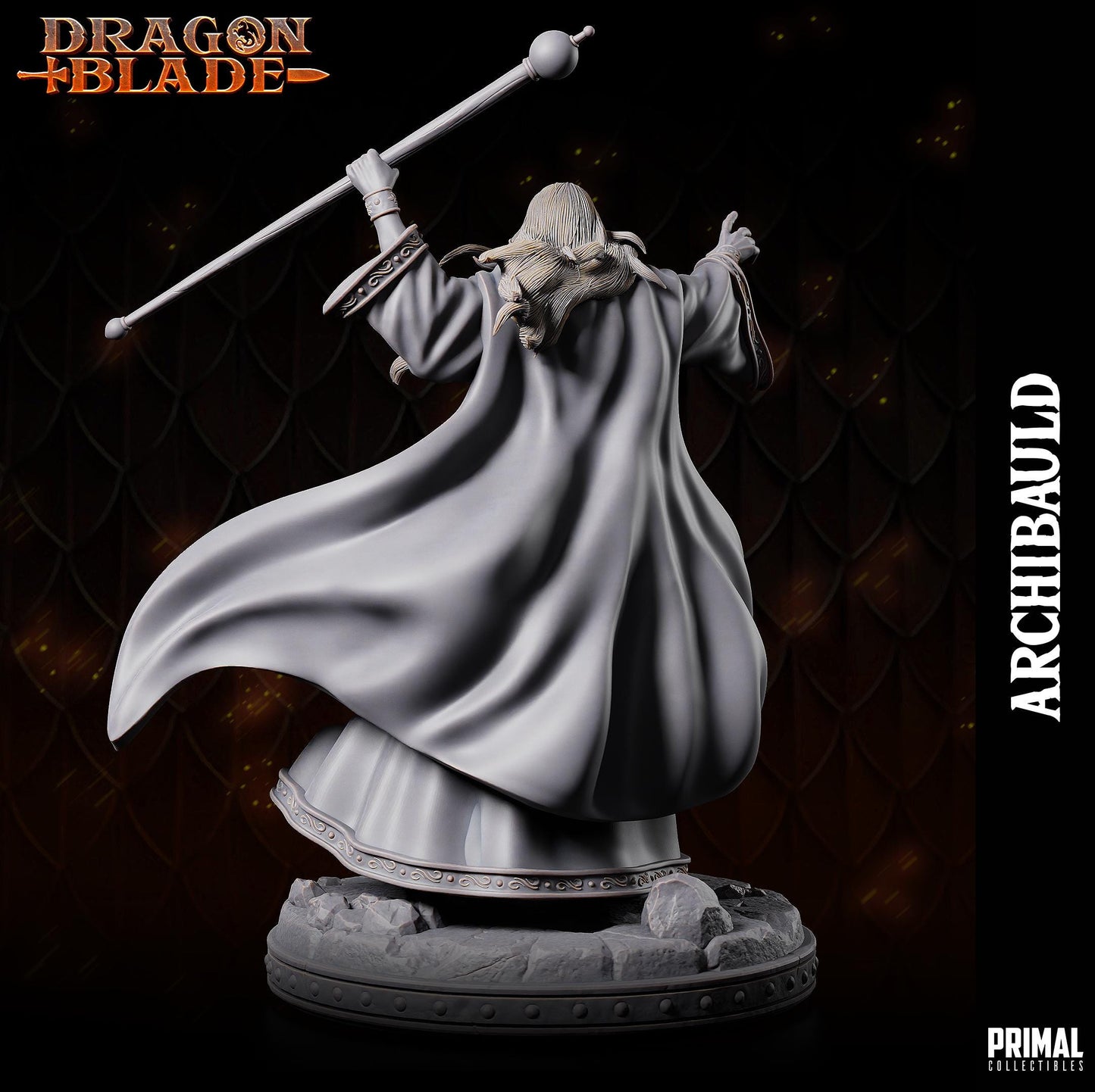 White Wizard Archbauld - Powerful Sorcerer Miniature for TTRPGs