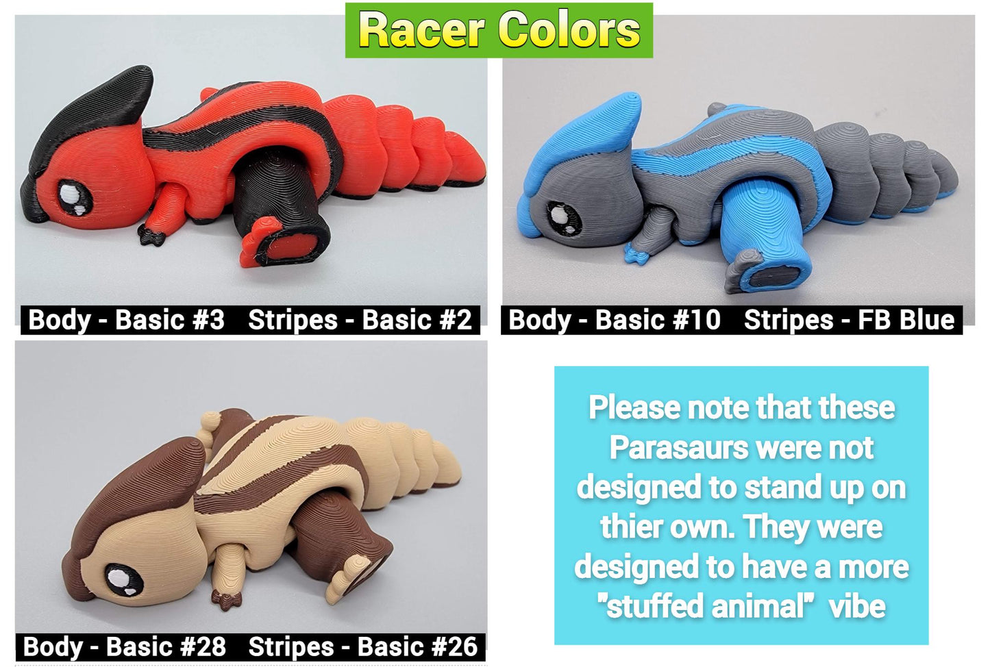 Custom Baby Parasaur Dino Toy or Keychain | Flexi | Fidget | 3D printed | Articulated
