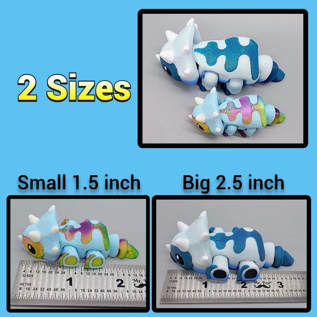 Custom Baby Triceratops Dino Toy | Flexi | Fidget | 3D printed | Articulated