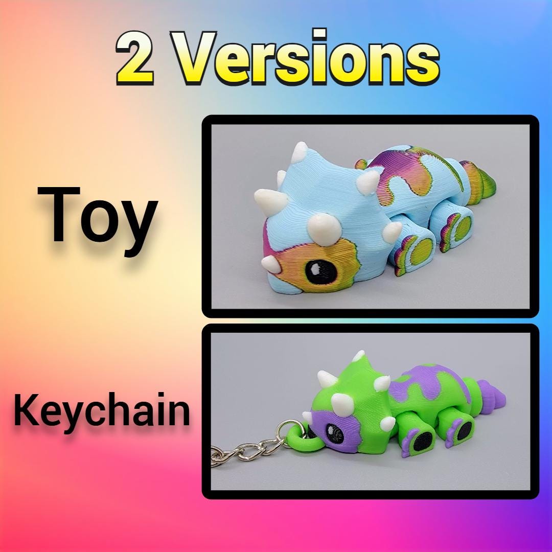 Custom Baby Triceratops Dino Toy | Flexi | Fidget | 3D printed | Articulated