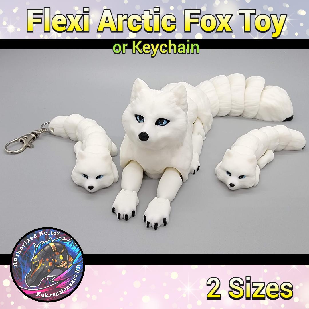 Flexi Arctic Fox Toy or Keychain | Sensory | Fidget