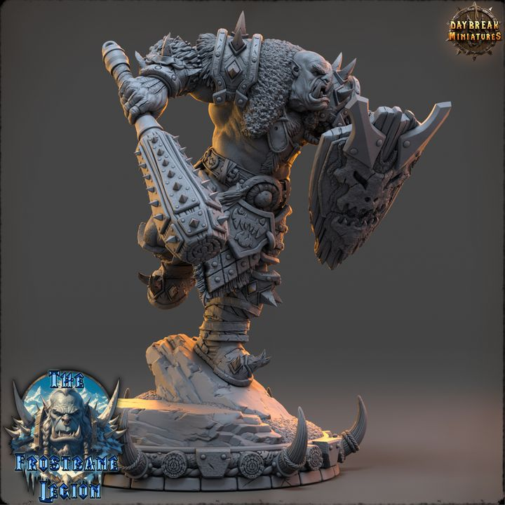 Throggar Wolfbane – Frostbane Legion Warlord | 32mm & 75mm Scales | TTRPG Miniature