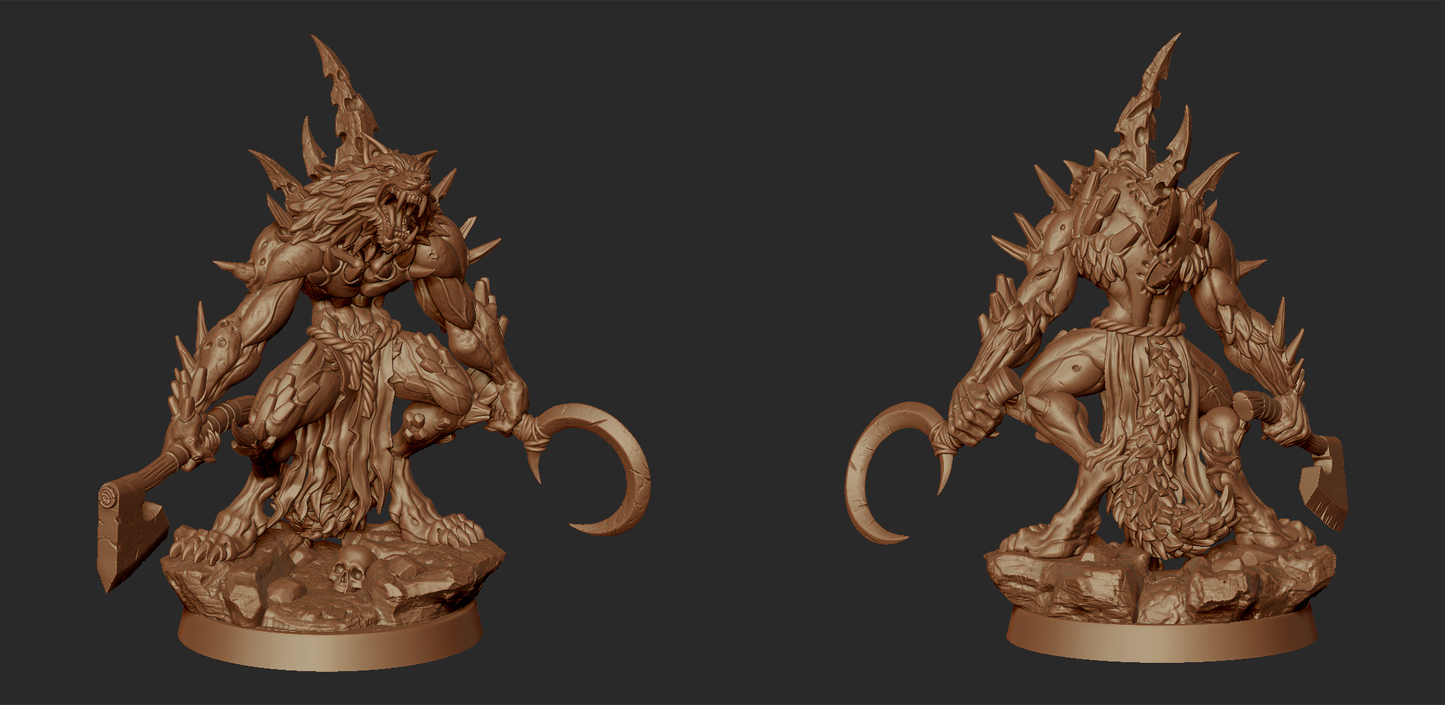 Figura de resina de Hombre Lobo Corrupto: Miniatura de fantasía de alto detalle para juegos de rol y D&D | 32 mm y 54 mm