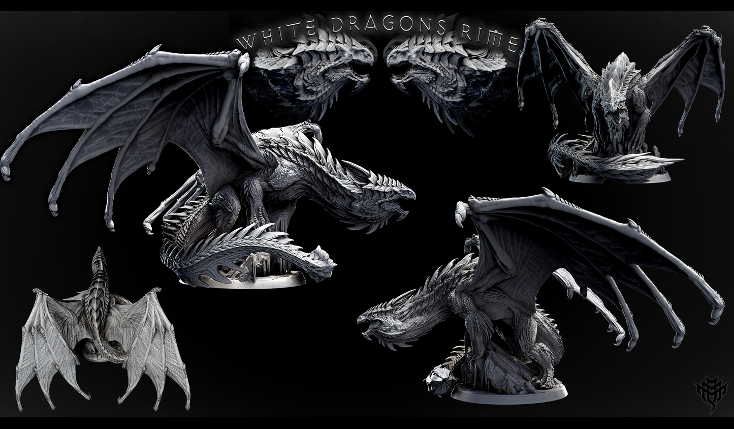 Dragón blanco adulto | 2 poses