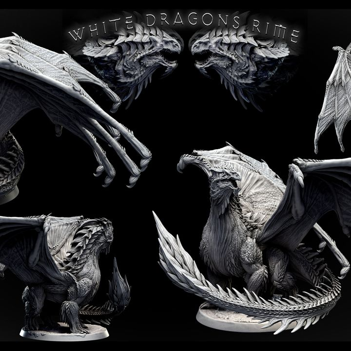Dragón blanco adulto | 2 poses
