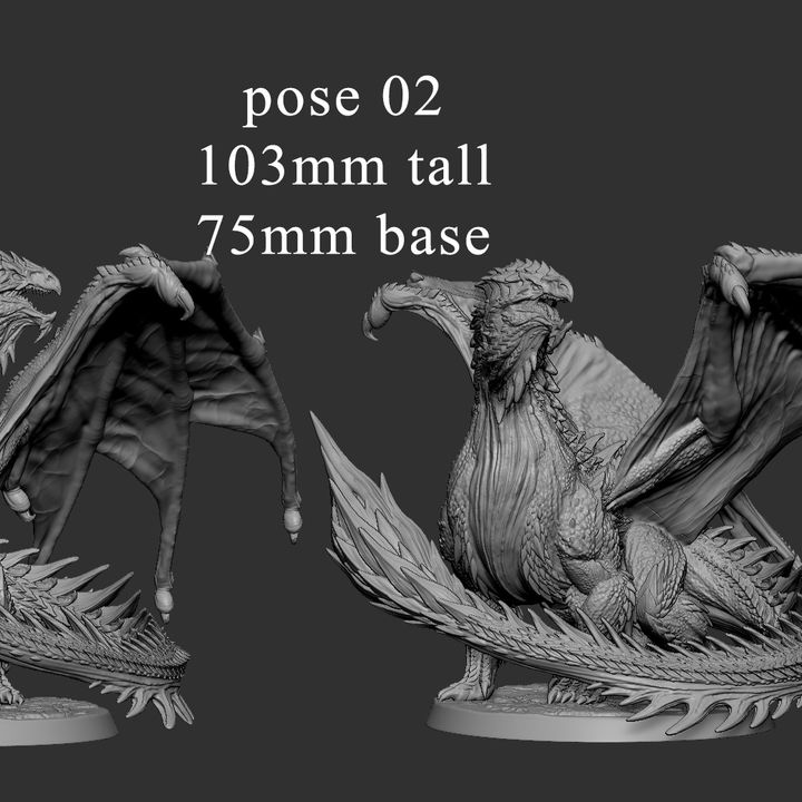 Dragón blanco adulto | 2 poses
