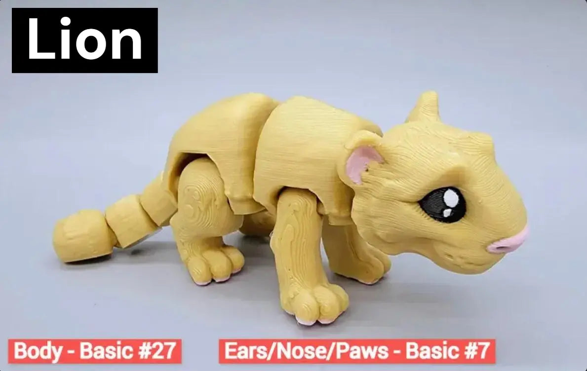 Juguete articulado de tigre y león | Impresión 3D | Mini | Fidget | Flexi | Sensorial