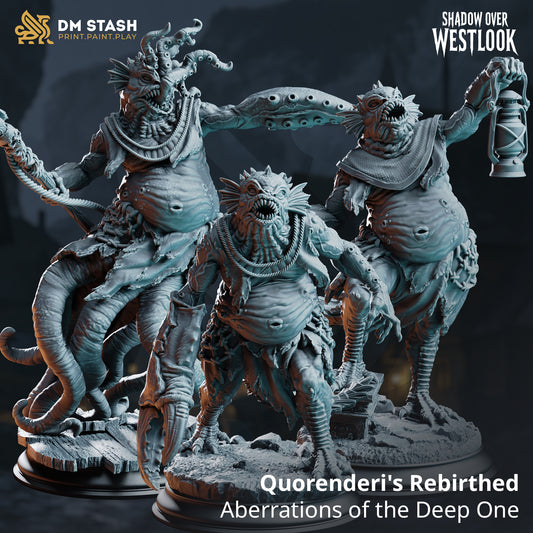 Group image of Quorenderi’s Rebirthed Medium Aberrations showing the Harpoon, Claw, and Lantern model options.