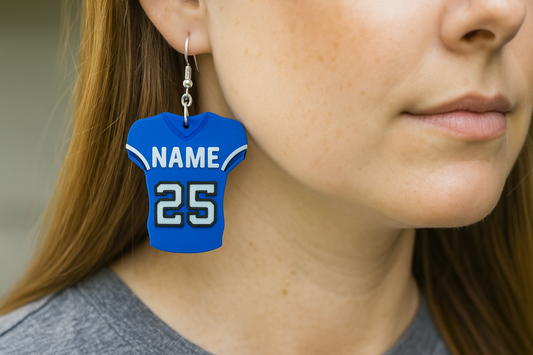 Custom Football Jersey Earrings