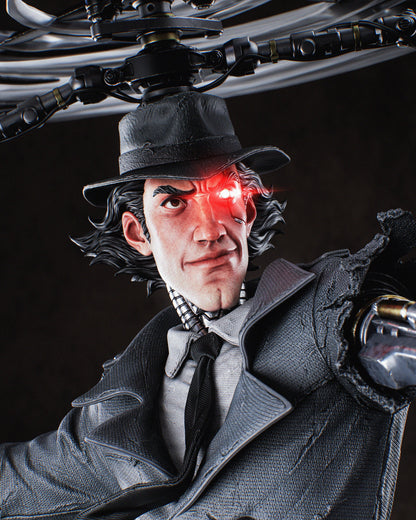 Mechanical detective with gadgets miniature figure