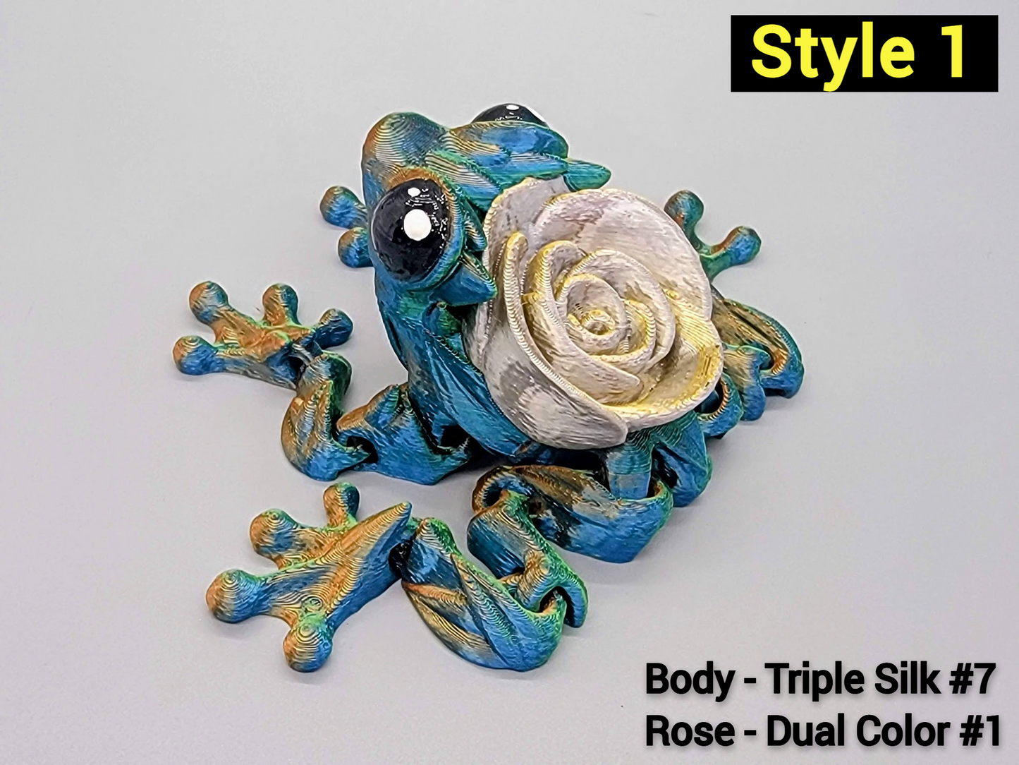 Articulated Rose Turtle & Rose Frog | Toy or Keychain