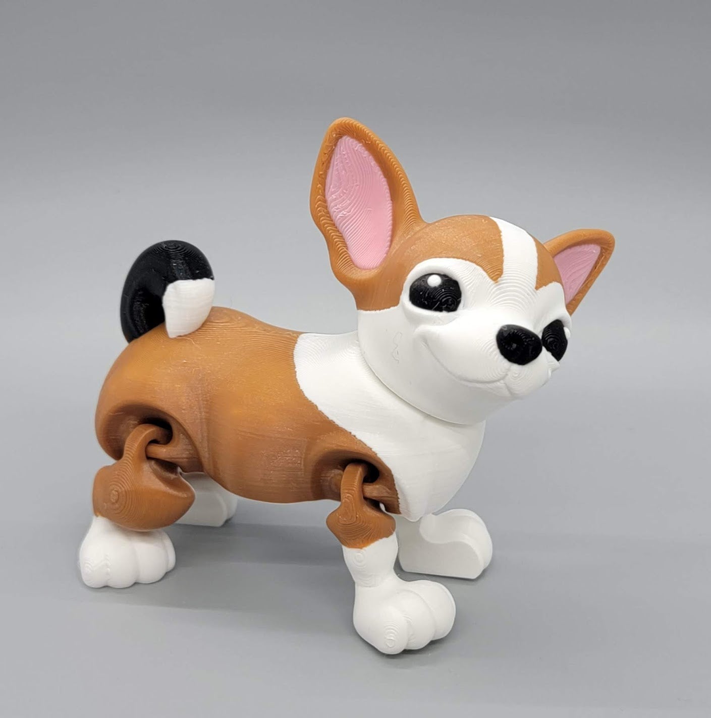 3D Printed Articulated Chihuahua Toy – Custom Faces & Colors in 2 Sizes