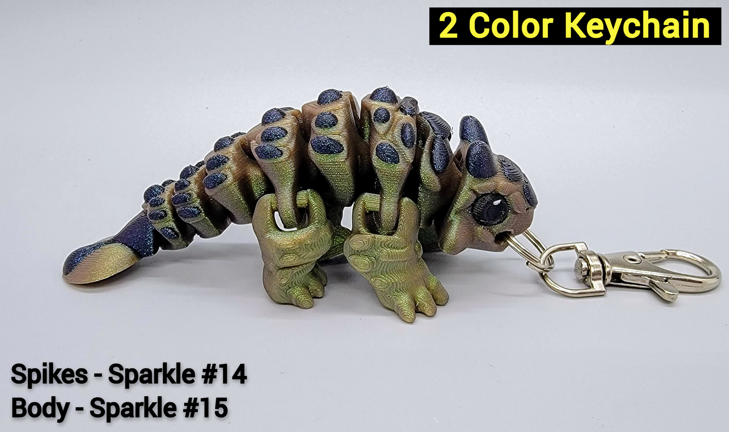 Custom 3D Printed Ankylosaur Dinosaur Toy or Keychain – Articulated Fidget Sensory Gift
