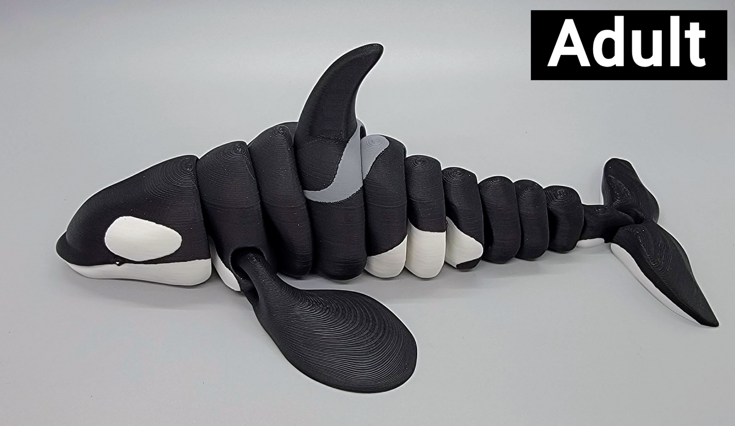 Flexi Orca Toy or Keychain | Sensory | Fidget | Killer Whale | 3 Sizes