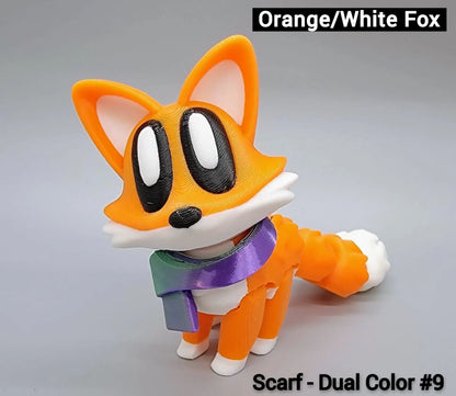 Articulated Blob Fox Toy with Custom Bandana or Scarf