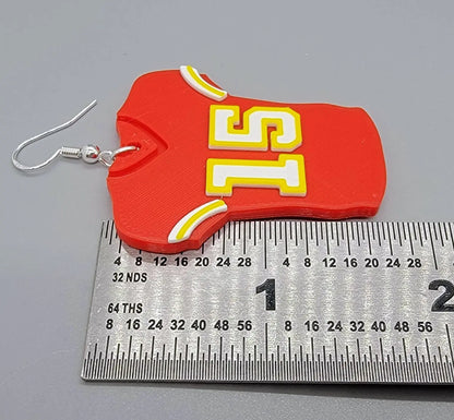 KC Chiefs Themed Custom Numbers Jersey Earrings