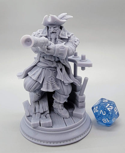 75mm Assembled Option Baradin Blackbeard - Captain of the Gilded Seahorse by D&K Custom Prints