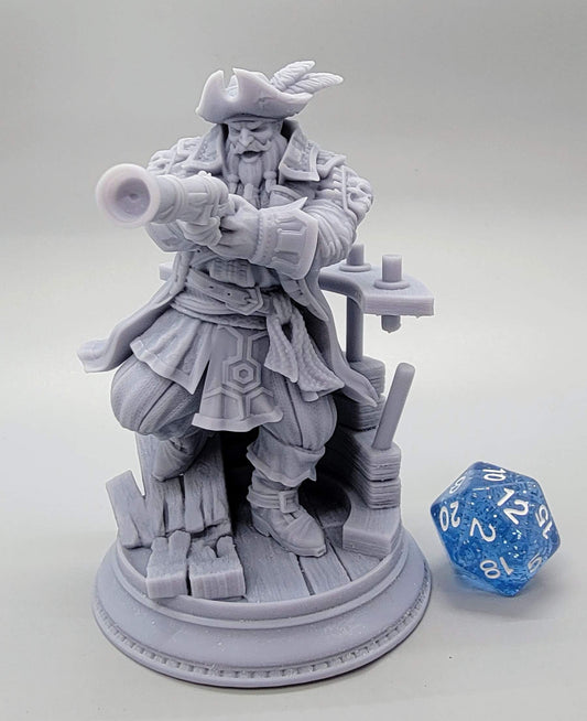 75mm Assembled Option Baradin Blackbeard - Captain of the Gilded Seahorse by D&K Custom Prints