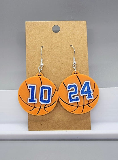 Custom Basketball Number Earrings