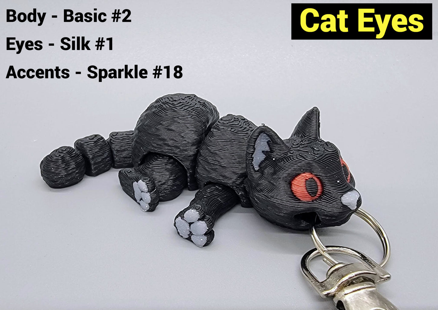 Mini Cat – Articulated Toy, Keychain or Straw Buddy