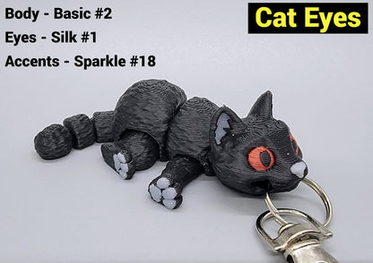 Mini Cat – Articulated Toy, Keychain or Straw Buddy