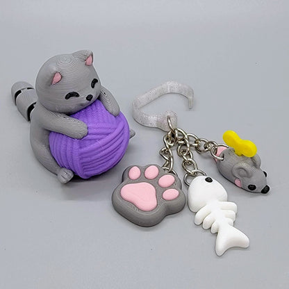 Kitty Fidget Straw Topper with Charm
