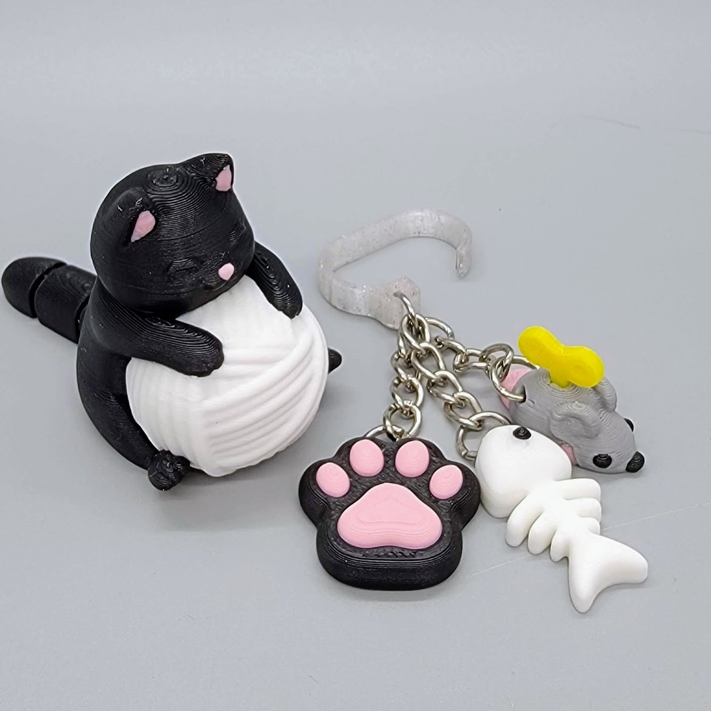 Kitty Fidget Straw Topper with Charm