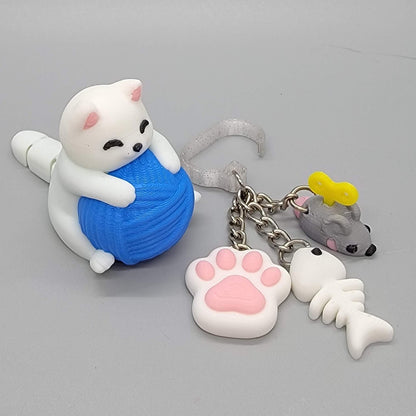 Kitty Fidget Straw Topper with Charm