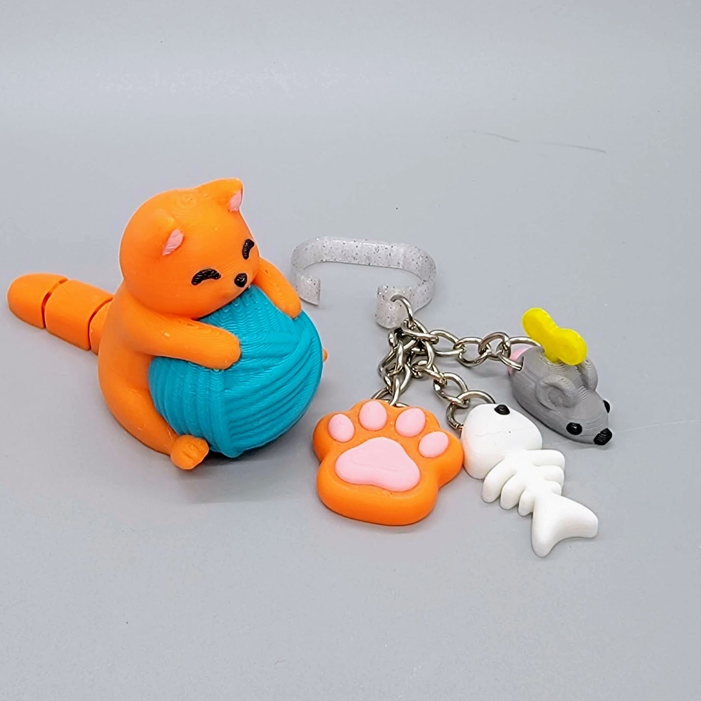 Kitty Fidget Straw Topper with Charm
