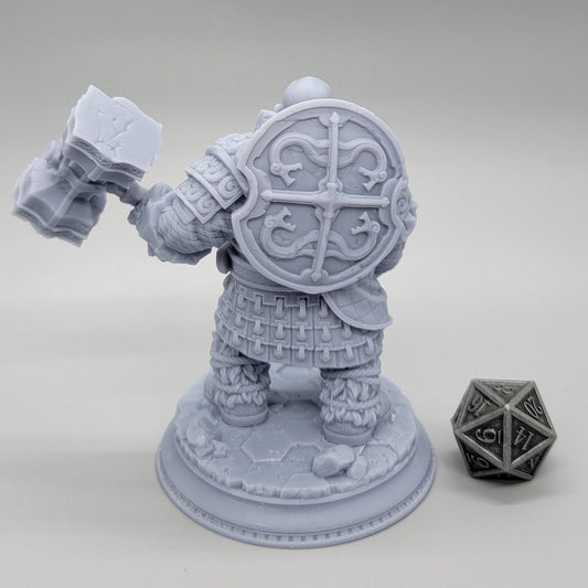 Kilroy of Voksnja Earth Elemi Dwarf Cleric | 32mm & 75mm Resin Miniature | DM Stash