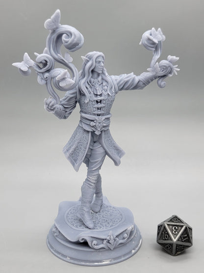 Thalorad Goldhand Elven Sorcerer Miniature | 32mm & 75mm Scale | DM Stash