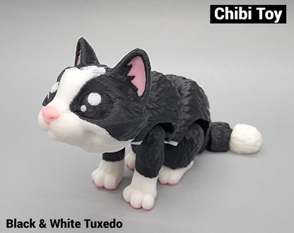 Mini Cat – Articulated Toy, Keychain or Straw Buddy