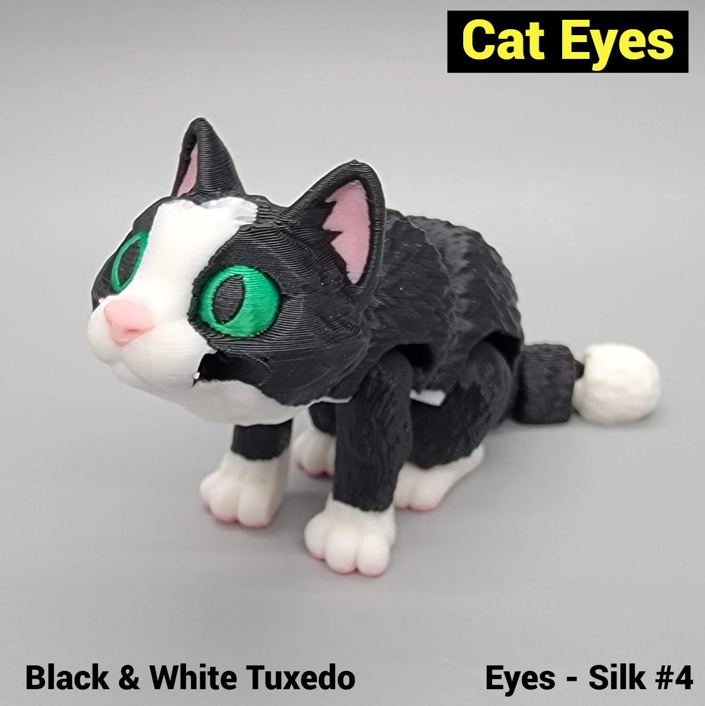 Mini Cat – Articulated Toy, Keychain or Straw Buddy