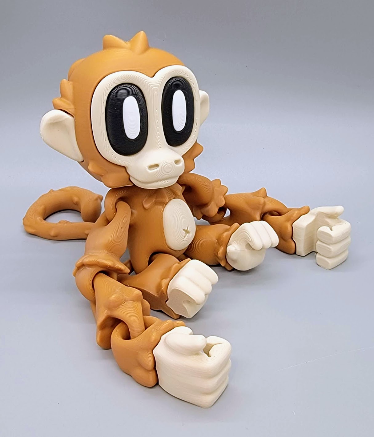 Articulated Blob Monkey Toy with Banana and Magnetic Leaves