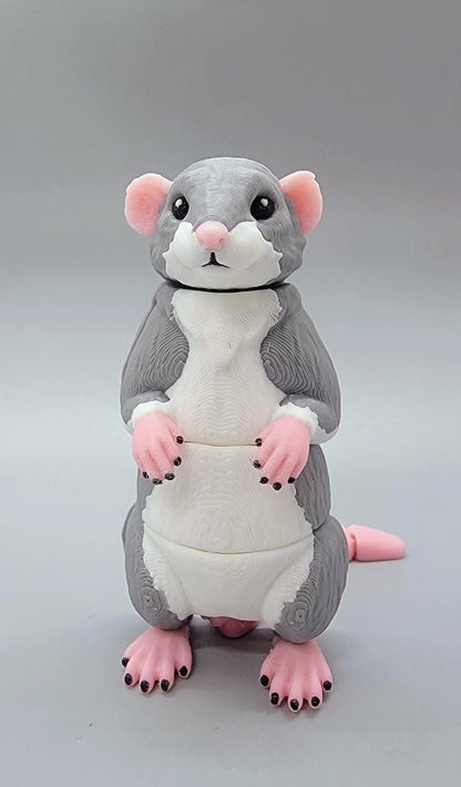 Wiggle Rat Fidget Toy, Keychain or Magnet