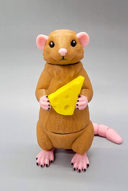 Wiggle Rat Fidget Toy, Keychain or Magnet