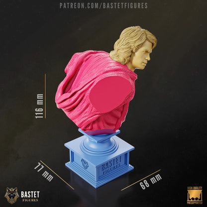 dimensions of assemble resin fan art bust of Anakin Skywalker