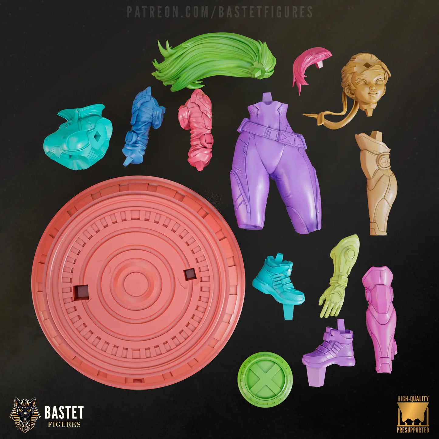 exploded view of rogue full size 1:8 scale figure
