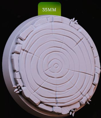 Woodland scenic resin bases in multiple sizes with forest and nature themed textures