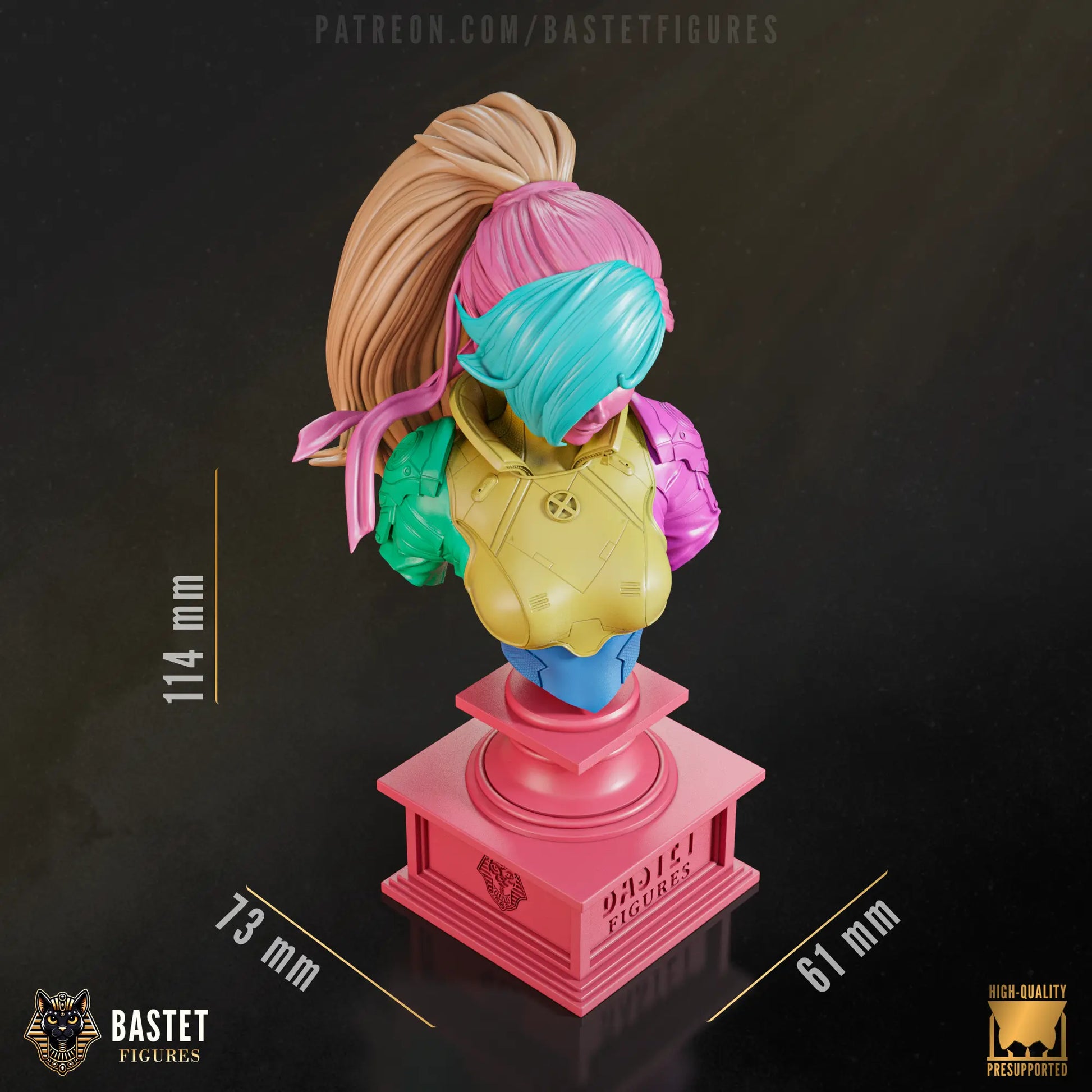 Bust measurements of Rogue resin fan art