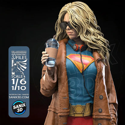Supergirl resin fan art statue available in 1:6 scale and 1:10 scale display collectible with detailed sculpt and scenic base